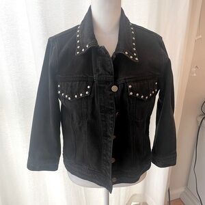 🖤New Black Denim Studded Jean Jacket